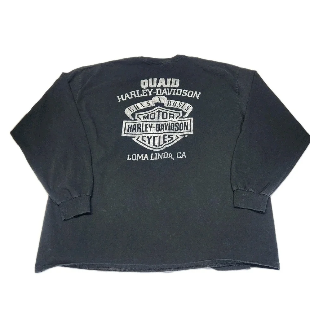 RARE Guns N Roses x Harley Davidson Long Sleeve Shirt XL Bravado Licensed - Picture 2 of 9